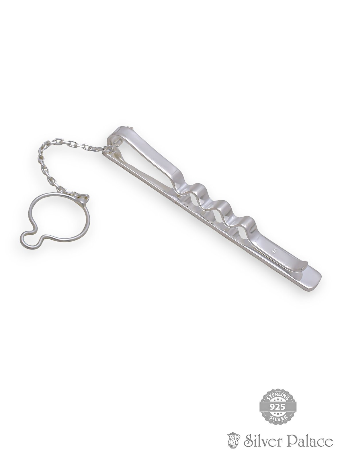 925 STERLING SILVER TIE PIN WITH HANGING CHAIN 