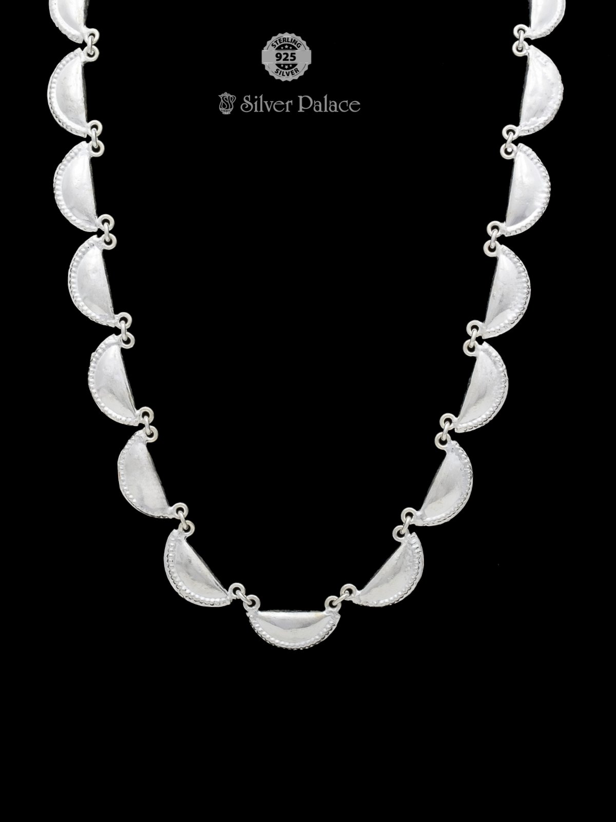 SILVER GUJIYA SHAPED LONG NECKLACE GARLAND