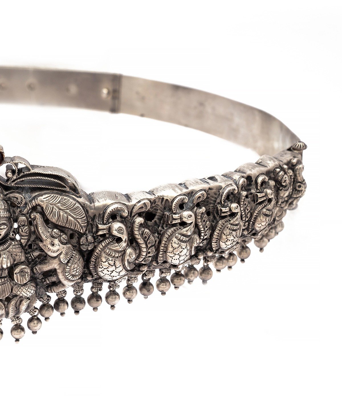 Oxidised Silver Traditional Design Kamar Band - Silver Palace