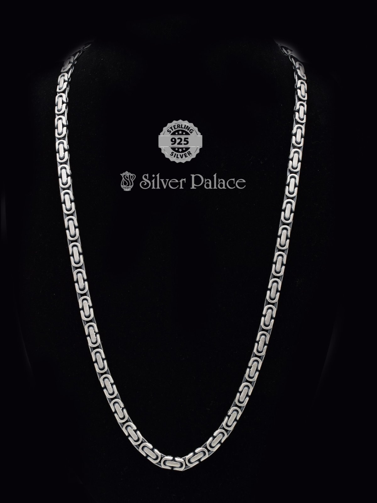 925 SILVER OXIDISED BYZANTINE CHAIN FOR MEN MAAN COLLECTION