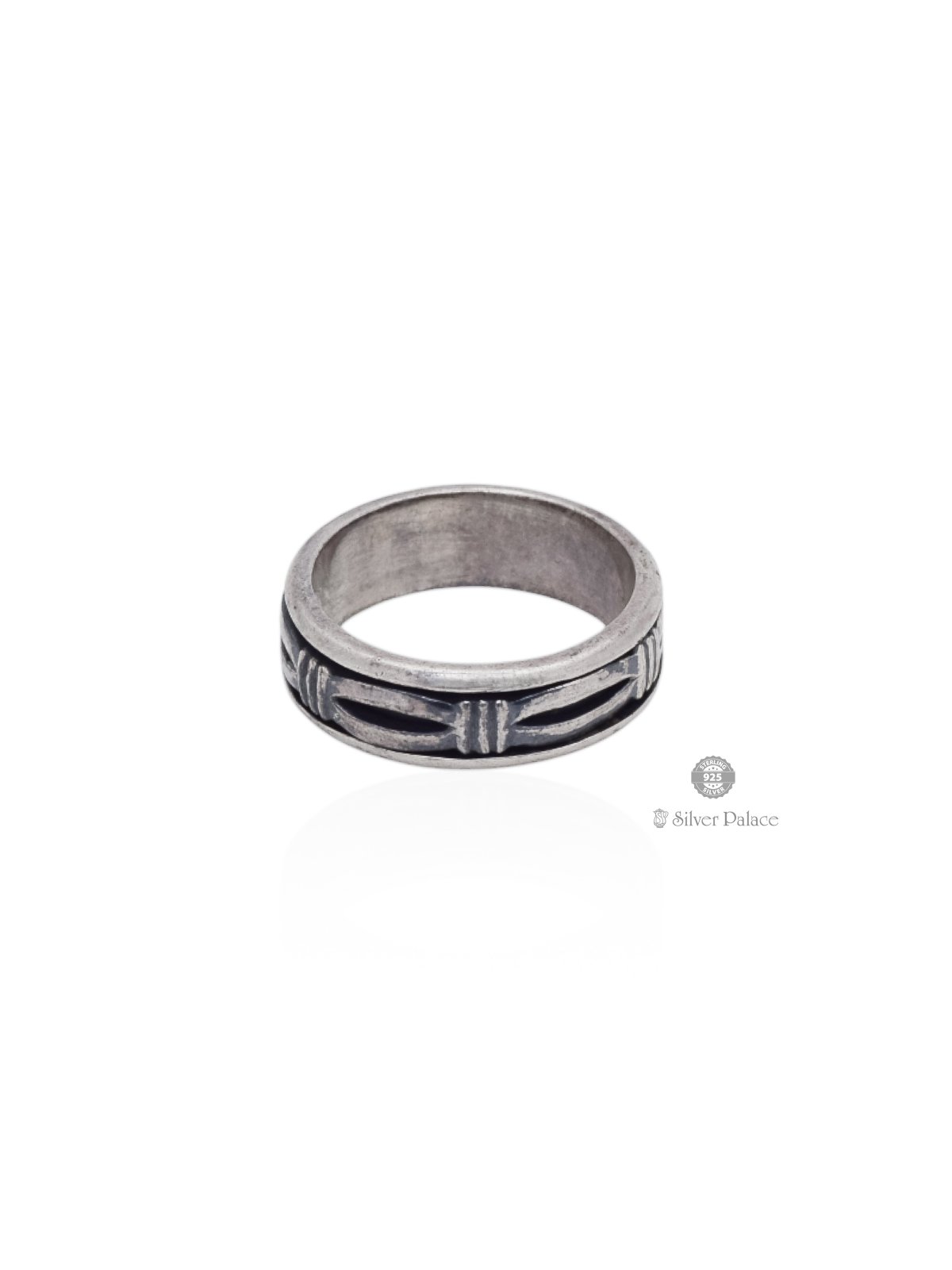 92.5 OXIDIZED SILVER THREAD KNOT  DESIGN RING FOR MEN MAAN COLLECTION