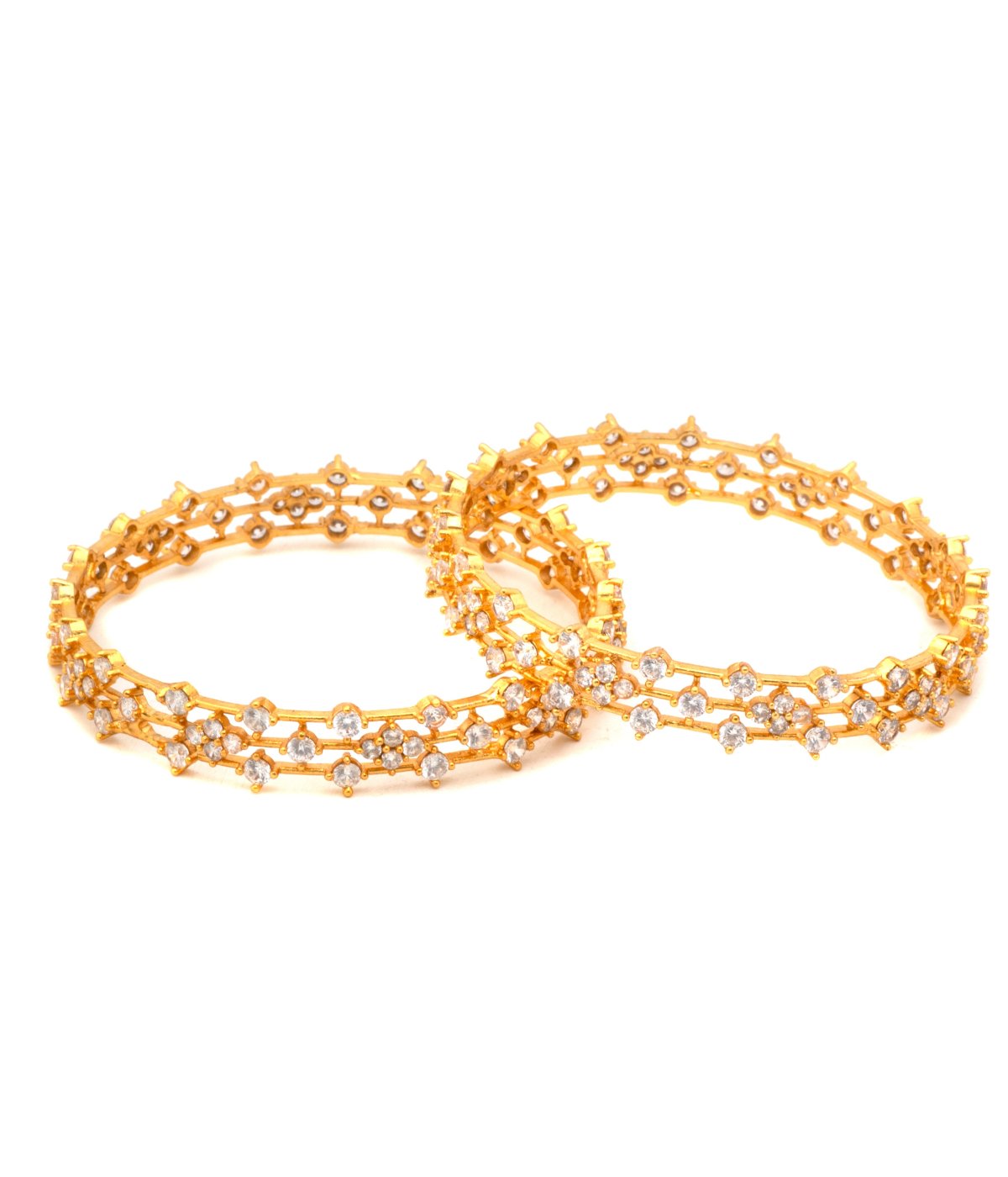 Gold Plated Cluster Setting Bangle  for womens and girls