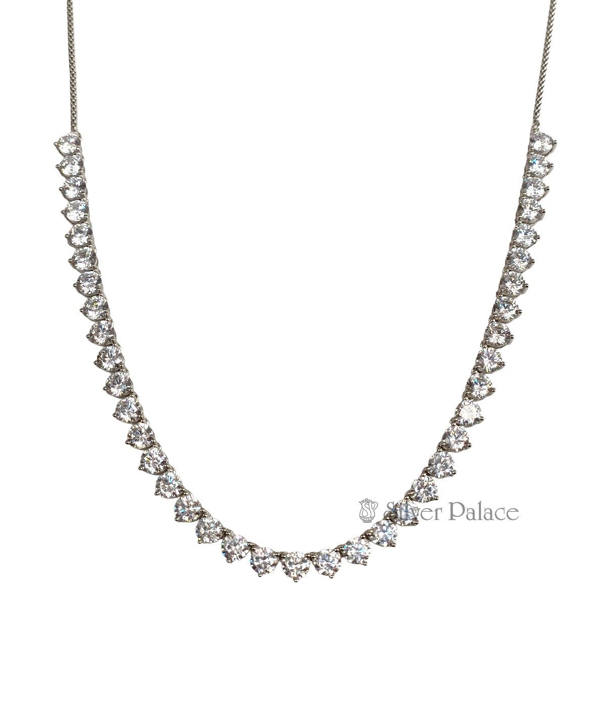 92.5 STERLING SILVER SOLITAIRE NECKLACE