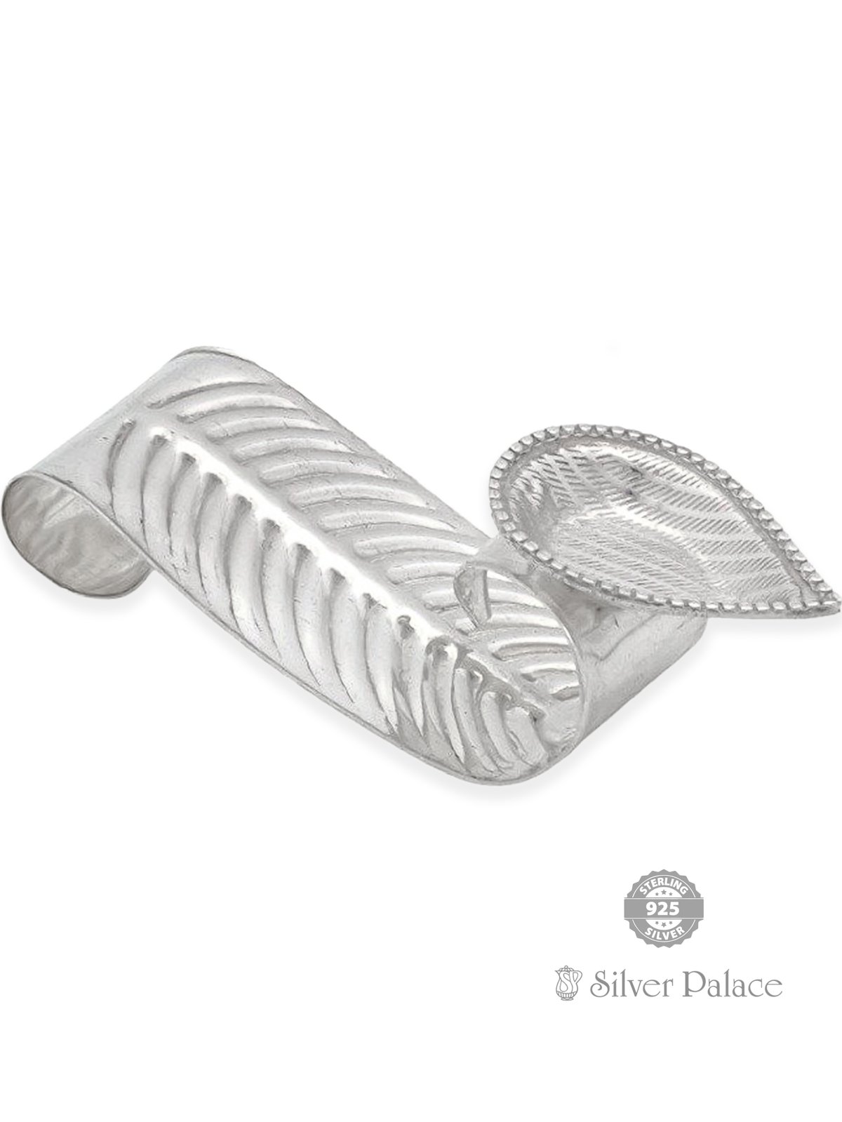 92.5 STERLING SILVER LEAF LAMP FOR POOJA 