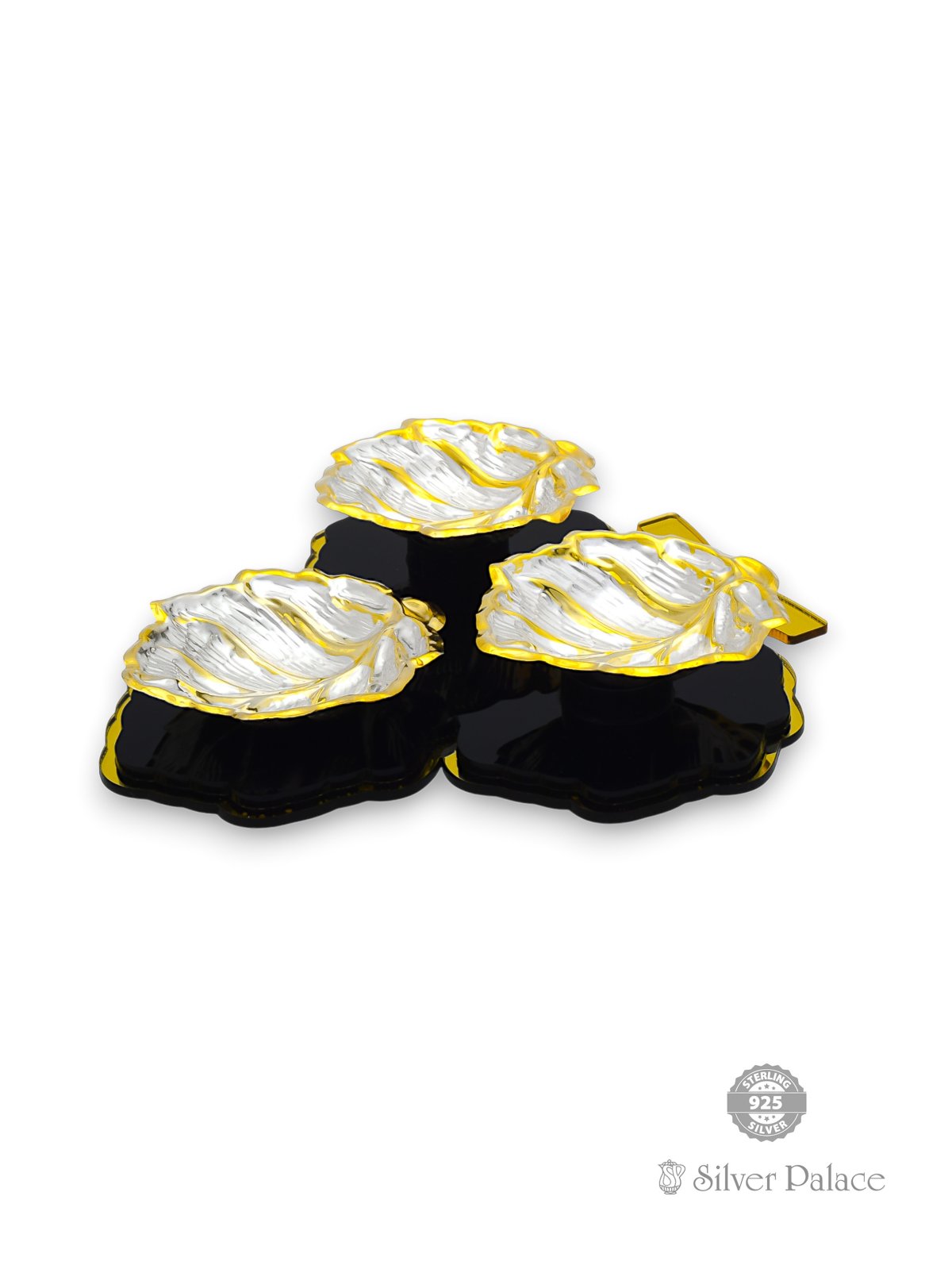 925 SILVER GOLD POLISHED 3IN1 KOTTHU KINNAM SET SUR COLLECTION 