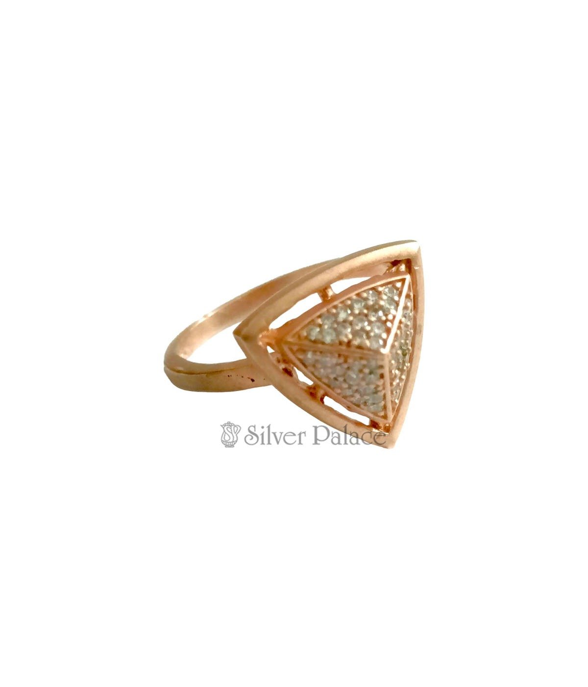 L AMOUR ROSE GOLD WOMENS PYRAMID RING