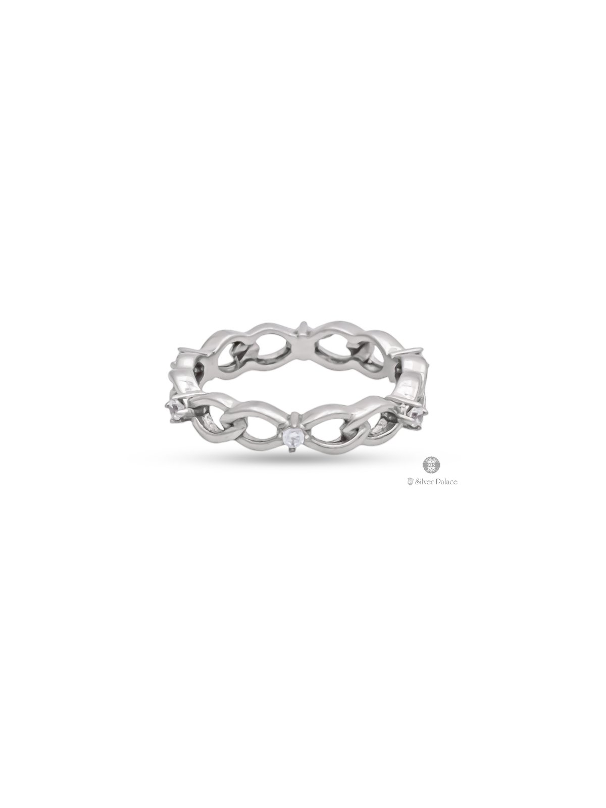 925 Sterling Silver Chain Link Ring For Girls Puya Collection