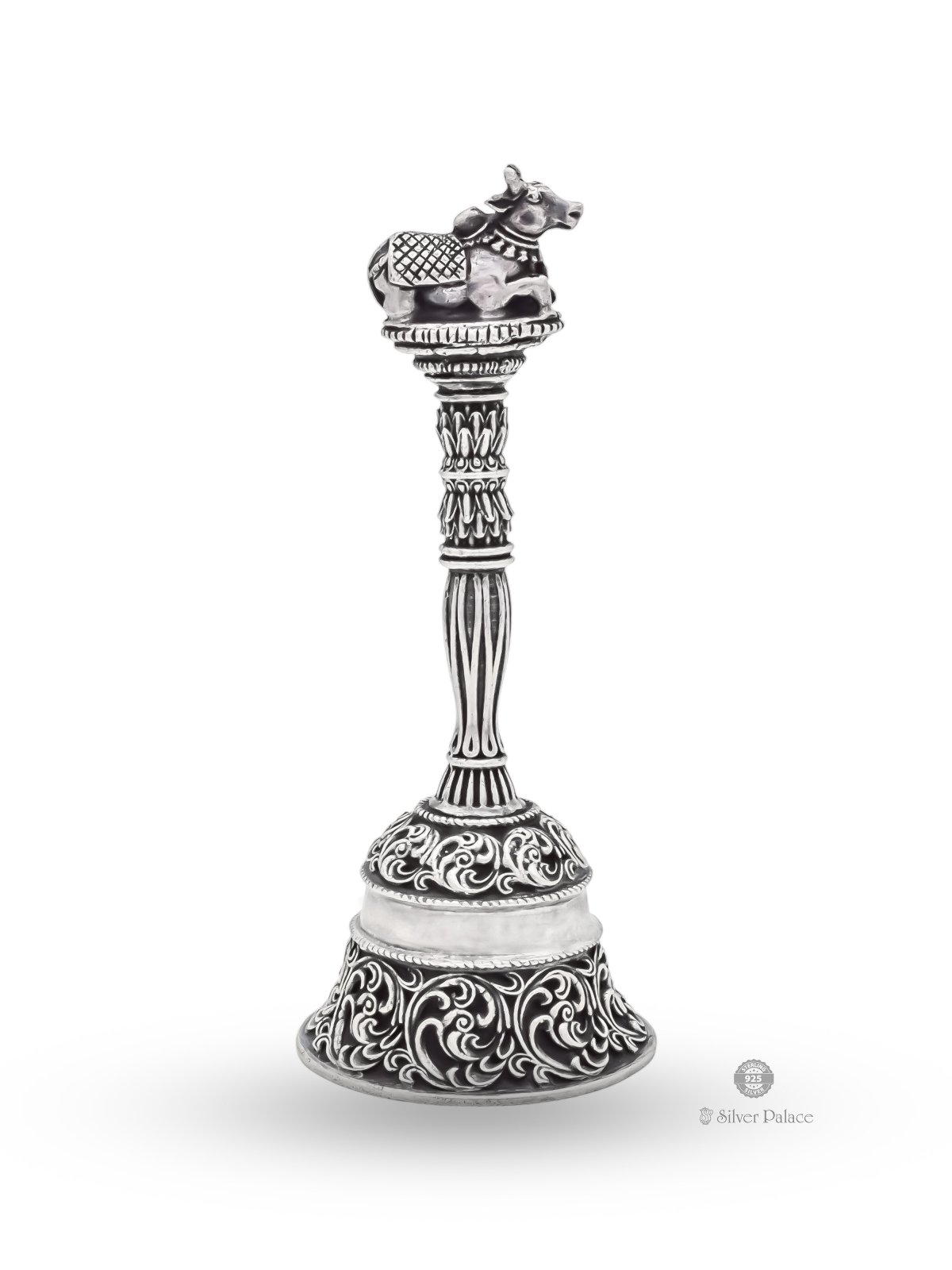925 ANTIC SILVER NANDHI MOTIF BELL FOR SIVAN TEMPLE 