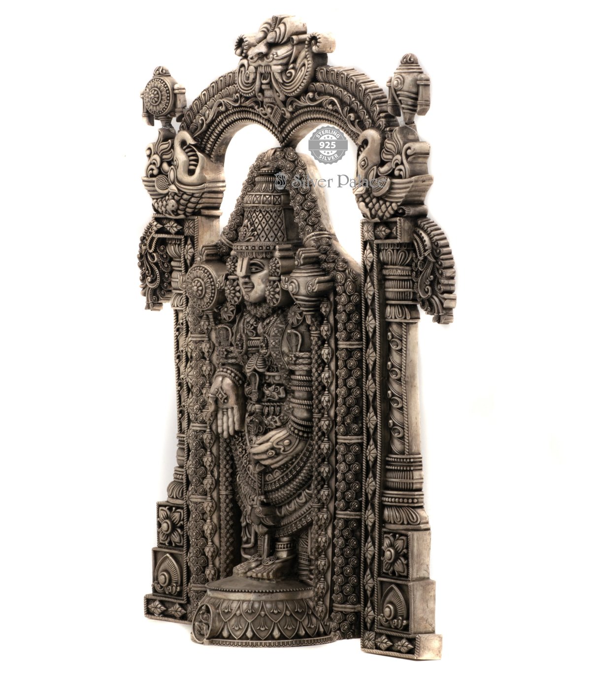 925 Pure Silver Antic Finish Tirupati Lord Venkateswara Balaji Statue ...