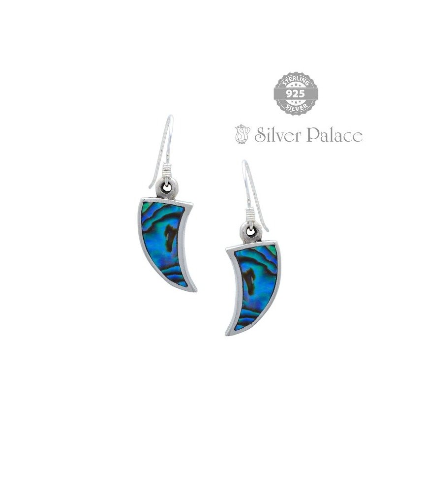 925 Silver Trishe Collections Abalone shell Design With Fish Hook Earring For Girls