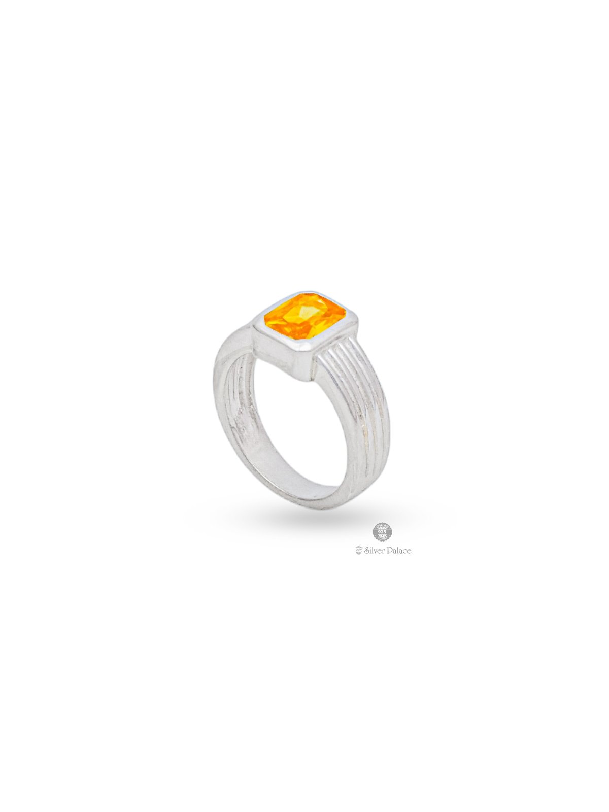 925 Sterling Silver Line With Yellow Stone Rashi Ring For Men And Women ...