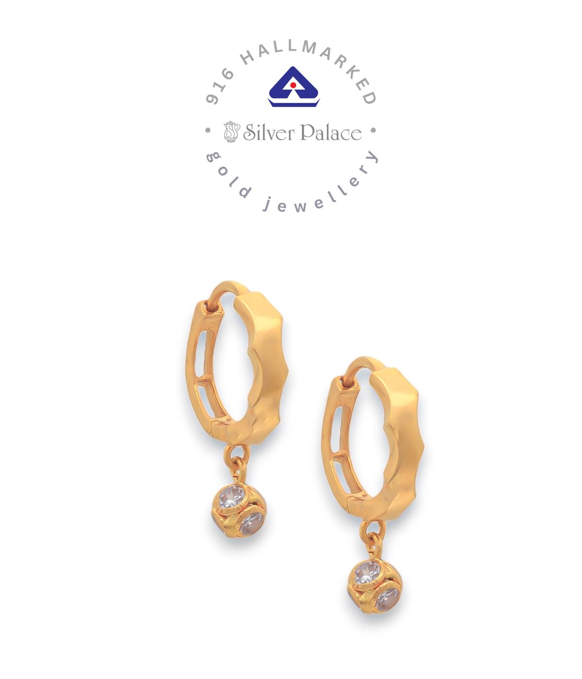 Kanche Collections 916 Pure Gold Daily Wear Traditional Ear Bali & drop Design For Women & Girls