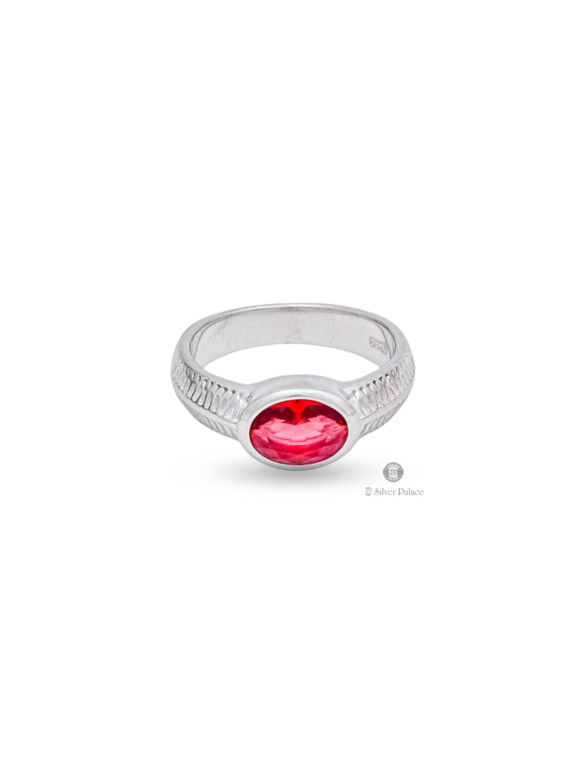 925 STERLING SILVER RED STONE RASHI RING FOR MEN AND WOMEN 