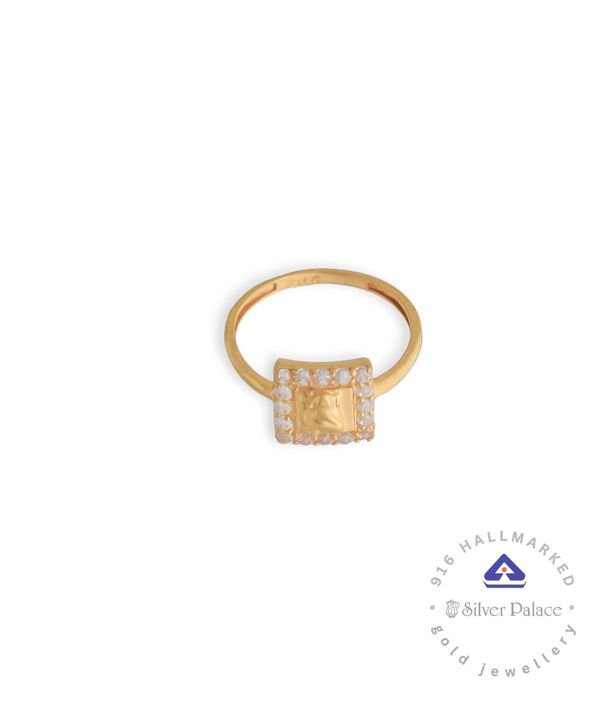Kanche Collections Square Shape Design With CZ Stone Studded 22KT Gold RING For Womens & Girls 