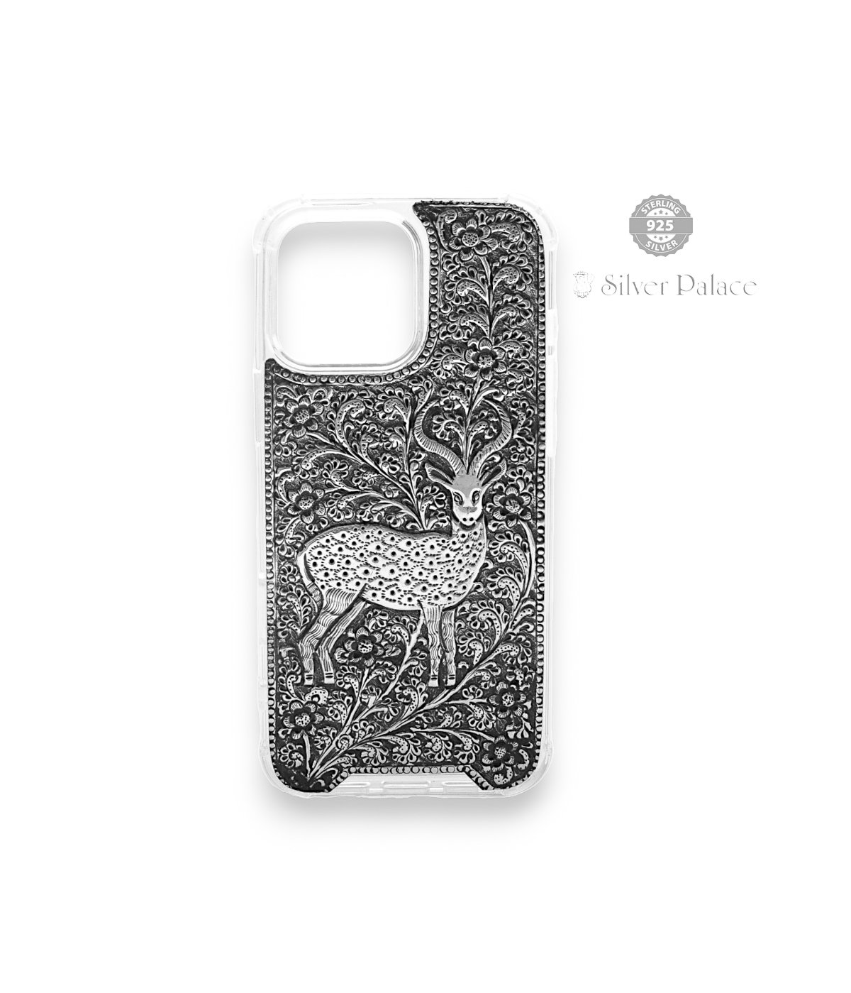 925 STERLING SILVER DEAR DESIGN IPHONE 16 PRO MAX CASE FOR MOBILE