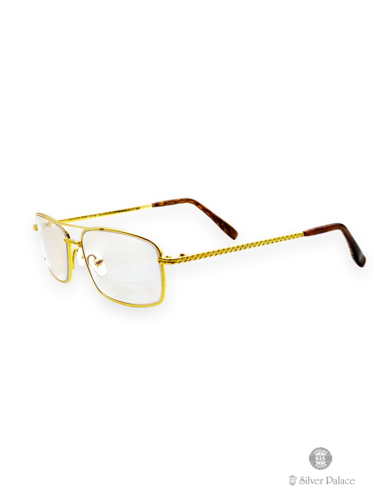 916 PURE GOLD RECTANGLE SHAPE EYE GLASS FOR MEN & WOMEN