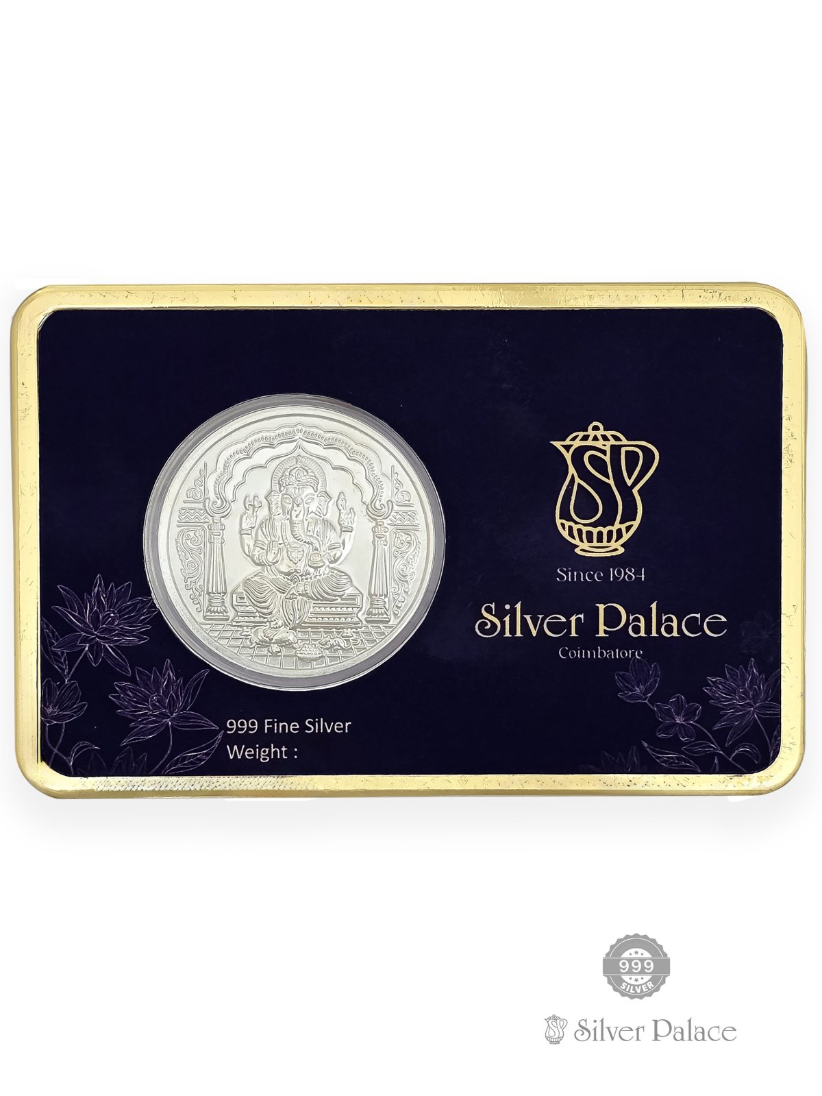 999 FINE SILVER GANESH DESIGN COIN FOR RELIGIOUS GIFTING 
