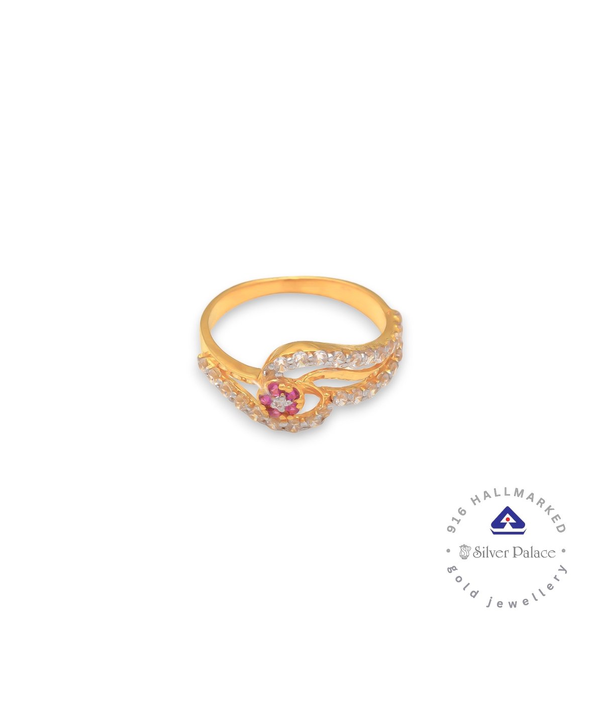 Kanche Collections CZ , Pink Stone Studded With 22KT Gold RING For Womens & Girls
