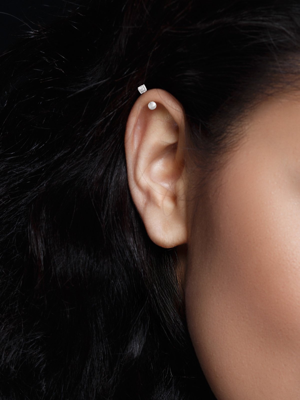 925 STERLING SILVER ROUND SHAPE WHITE STONE BUGADI EARRING FOR GIRLS PUYA COLLECTION 