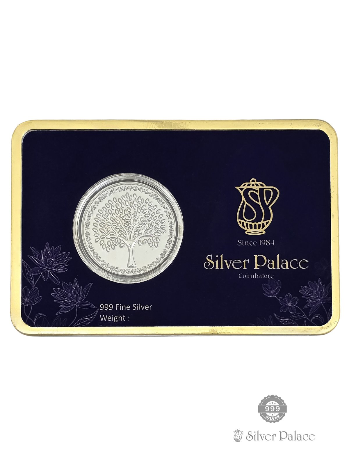 999 PURE SILVER TREE ENGRAVED COIN FOR GIFTING 