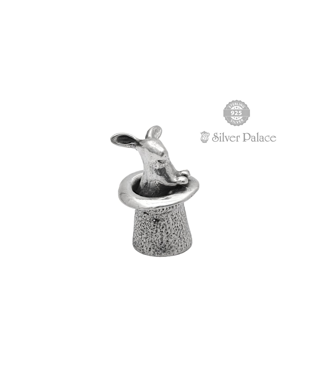 92.5 OXIDIZED SILVER AVIDA COLLECTION RABBIT IN A HAT IDOLS FOR KIDS GIFT