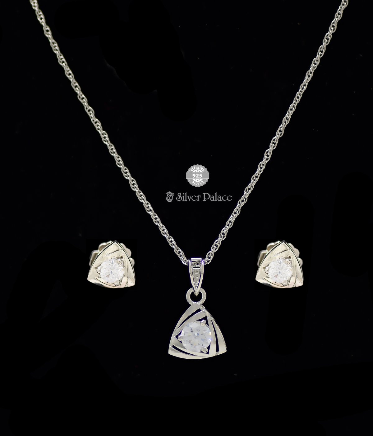  Puya Collections 925 Sterling Silver cz stone with  Pendant sets for womens and girls