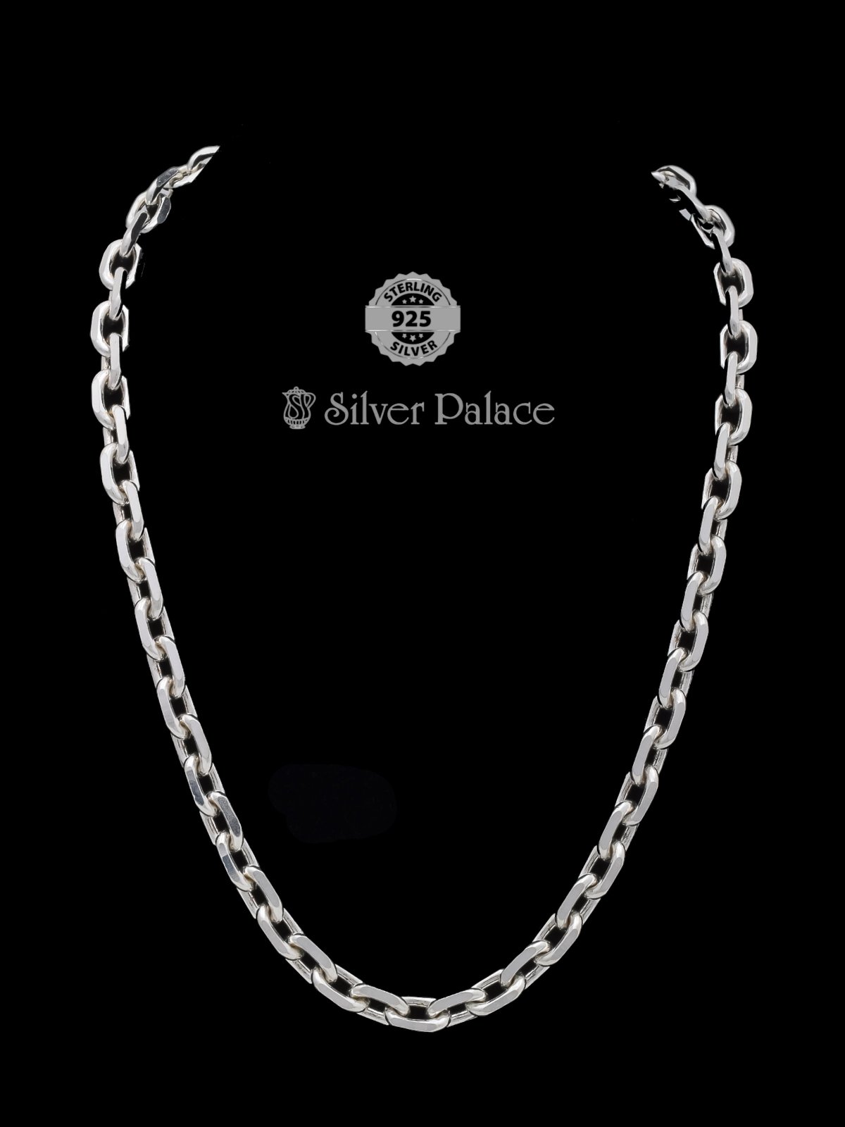925 Sterling Silver Rope Chain For Mens Mauve Collection - Silver