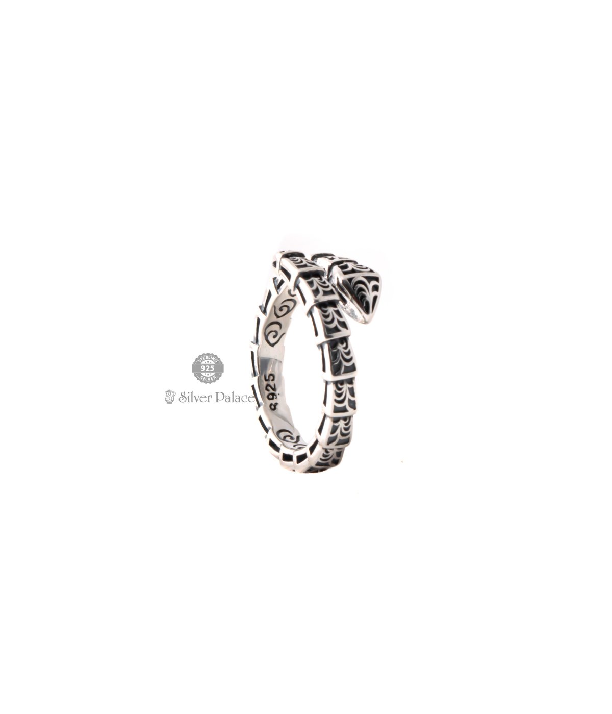 925 Sterling Silver Adjustable  Snake Stylized unisex Ring 
