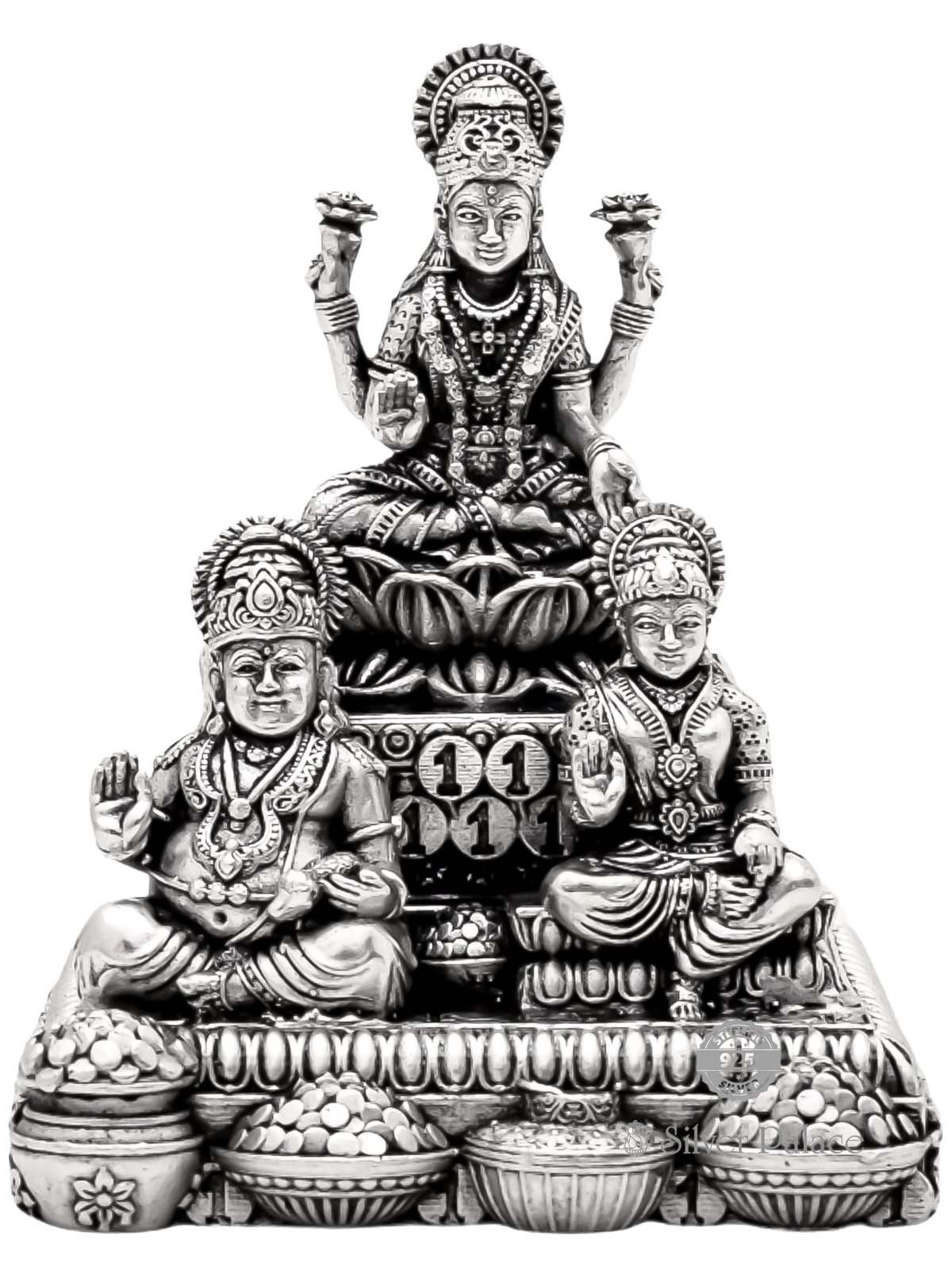 925 OXIDISED SILVER GUBER LAKSHMI IDOL FOR POOJA PURPOSE 