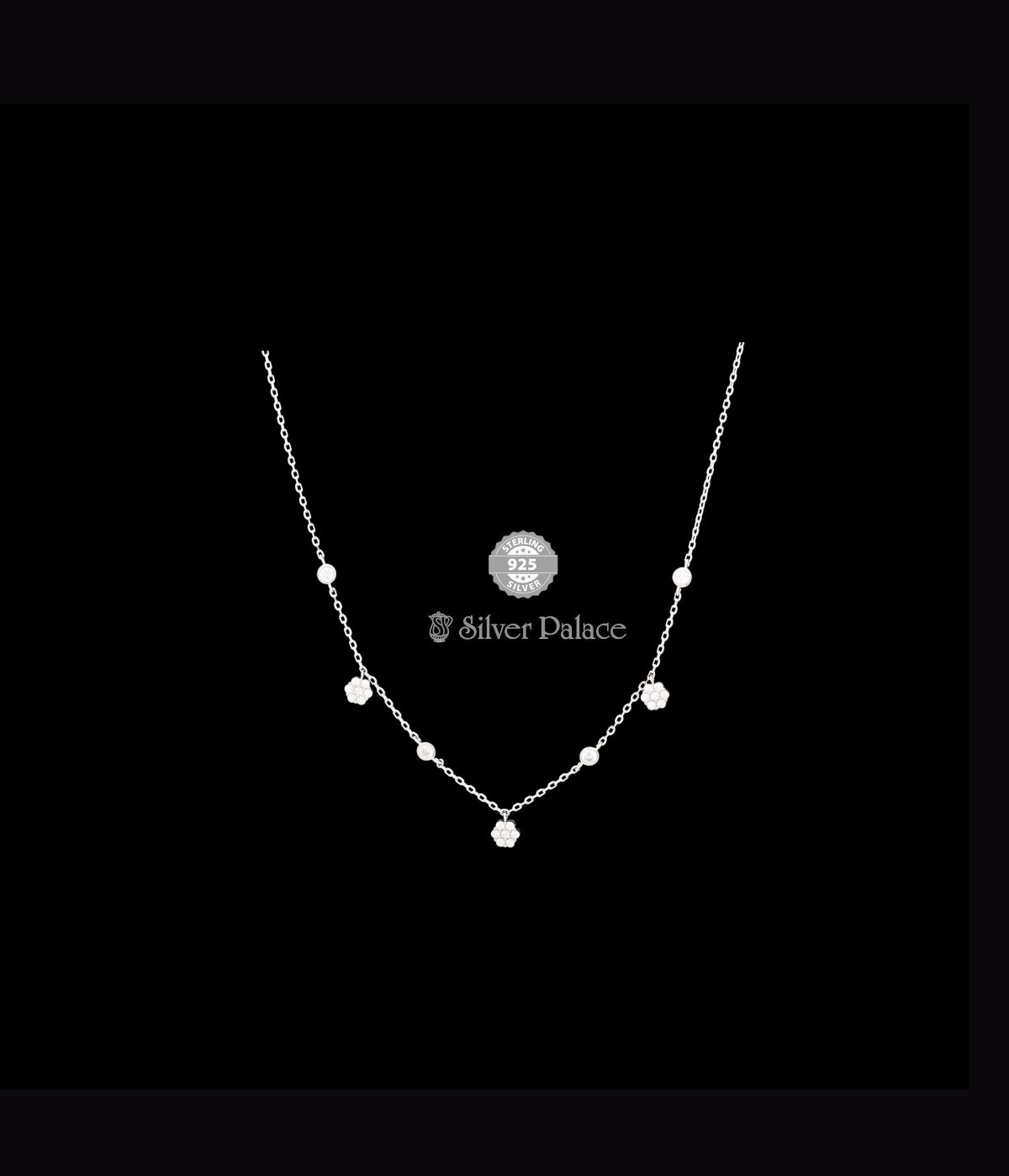 92.5 STERLING SILVER PRITTI CHAIN WITH CUBIC ZIRCONIA FOR GIRLS