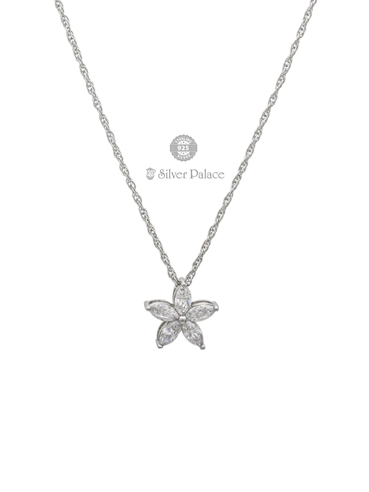 92.5 STERLING SILVER FLORAL DESIGN CHAIN FOR WOMEN PUYA COLLECTION