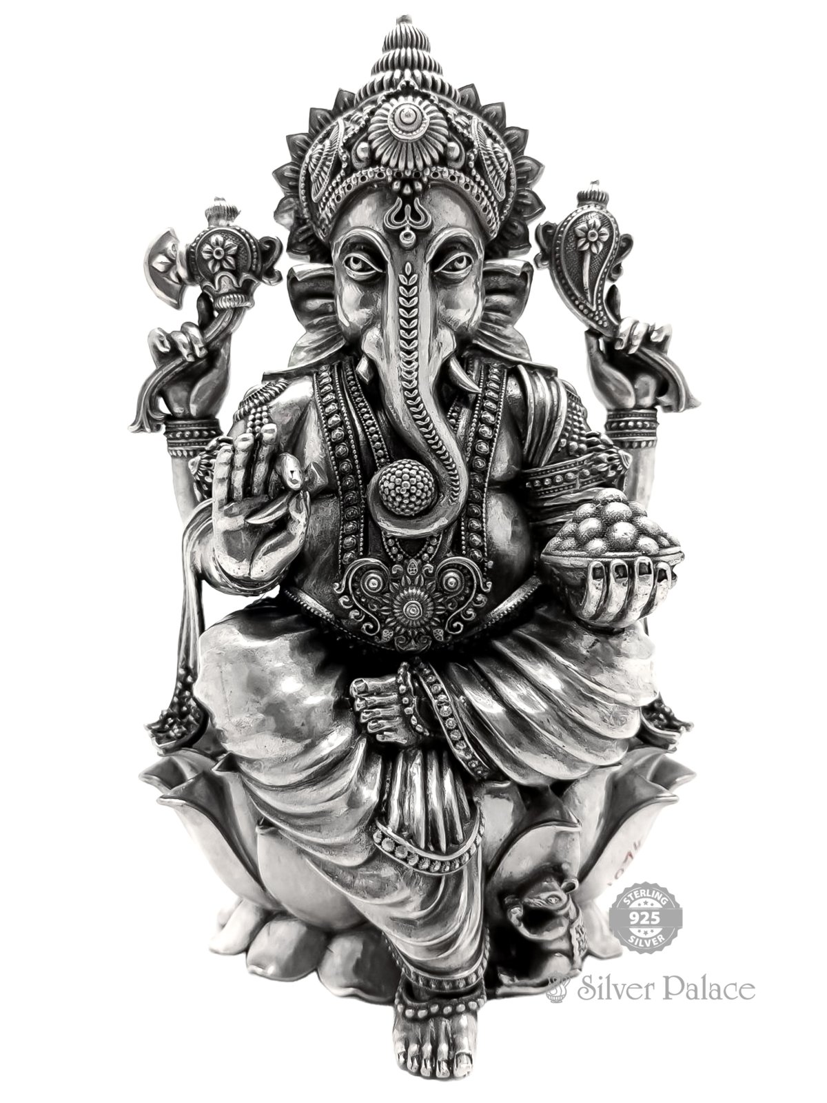 92.5 OXIDISED Silver Lord Ganesh God STATUE  Murti for Home Decor, Pooja Room, Office, Home