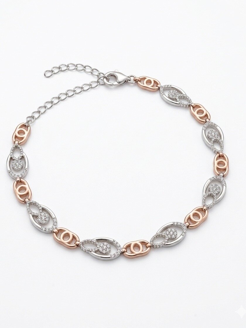 92.5 STERLING SILVER SHEYA COLLECTION FANCY STYLISH BRACELET FOR WOMEN