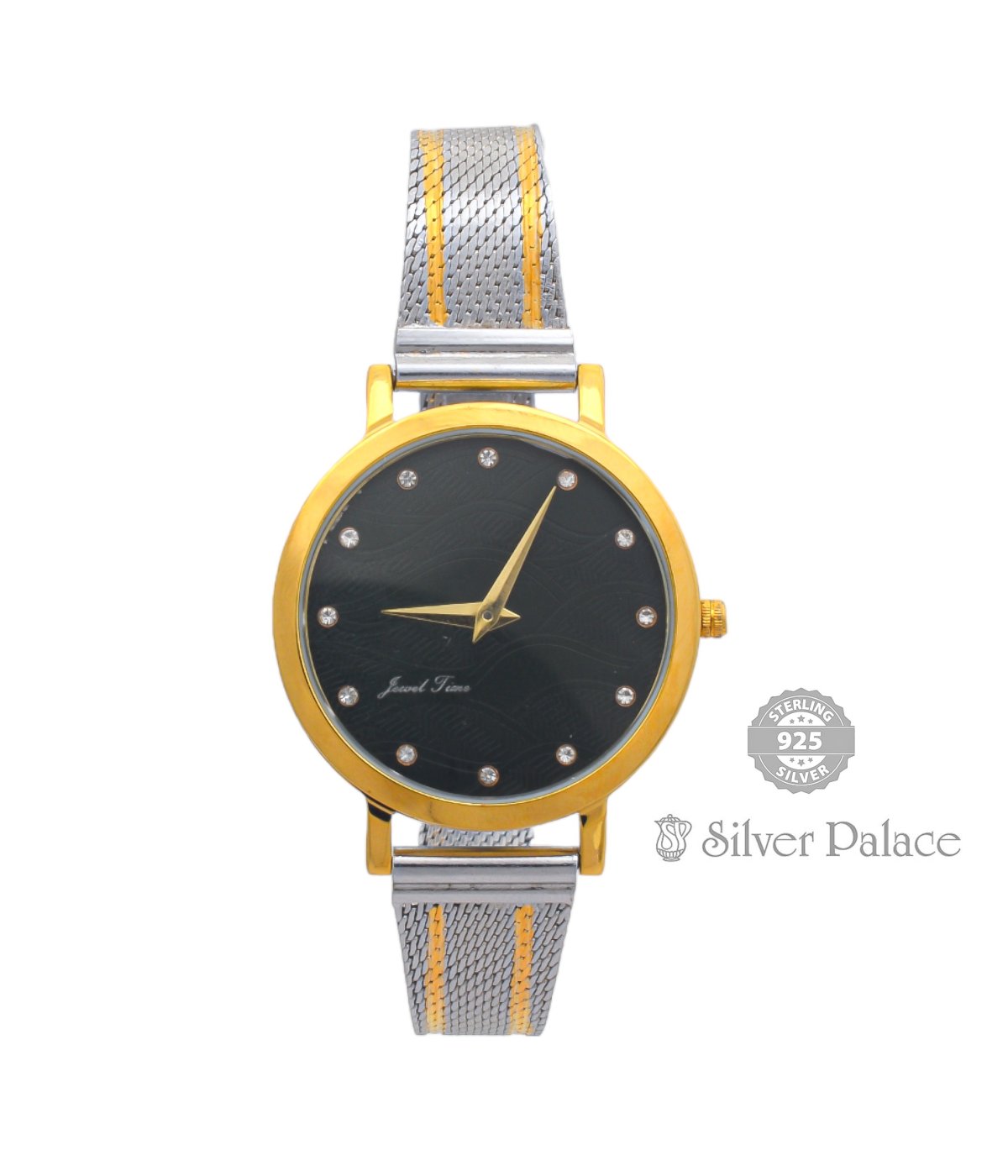 92.5 STERLING SILVER TWO TONE ANALOG WATCH FOR WOMEN