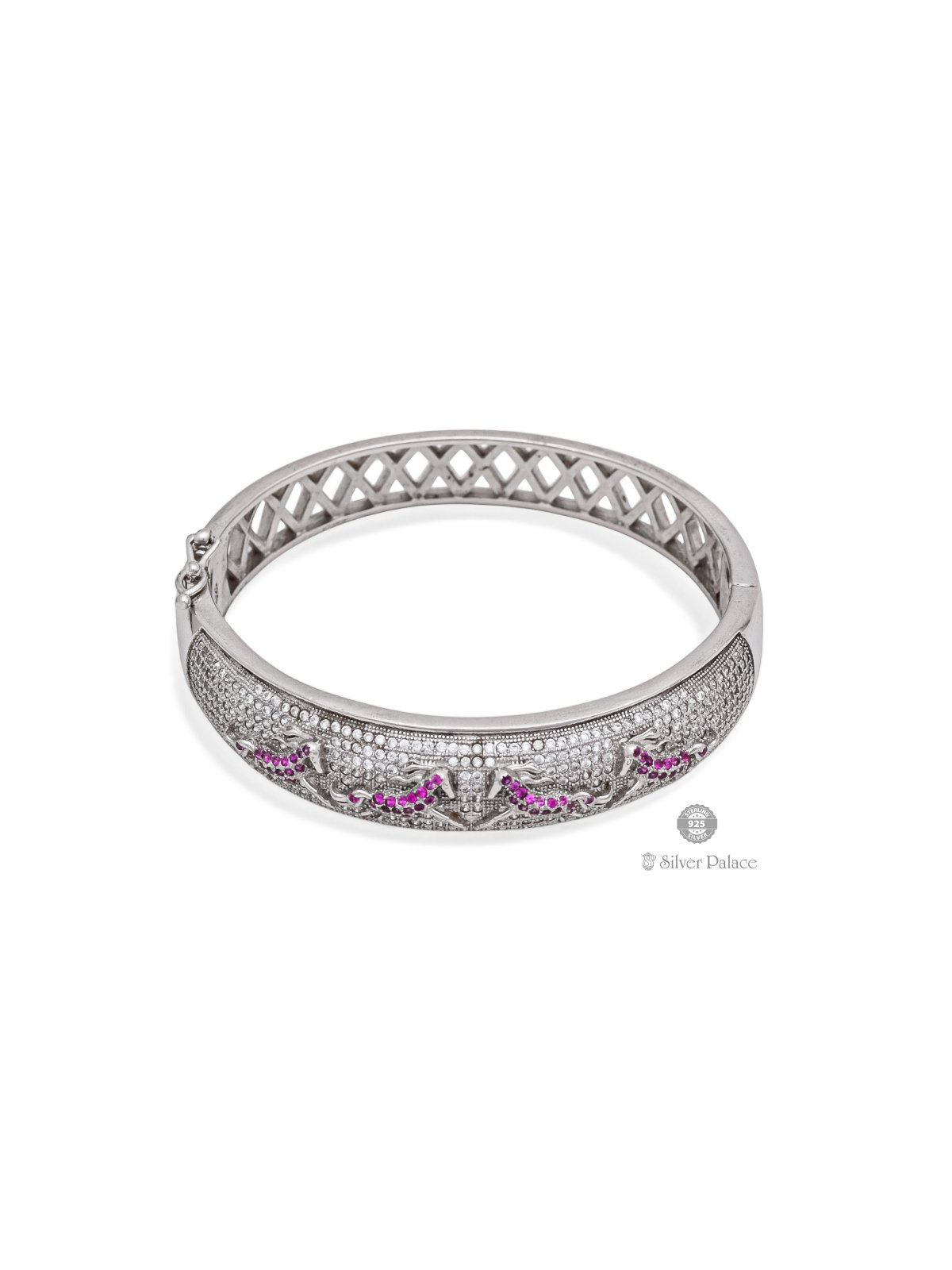 92.5 SILVER HORSE DESIGN WITH WHITE STONE KADA FOR WOMEN PUYA COLLECTION 