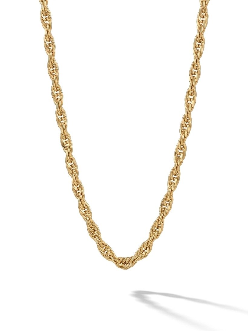 925 SILVER GOLD POLISHED PLAIN DESIGN CHAIN FOR LADIES ANITE COLLECTION 