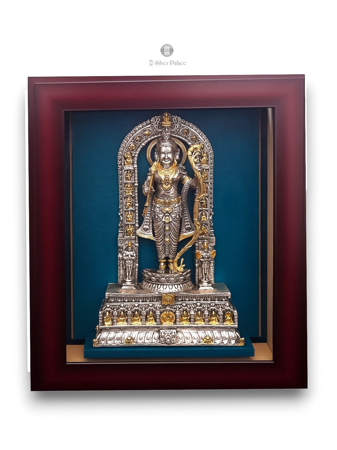 925 SILVER GOLD PLATED RAM LALLA IDOL PHOTO FRAME LAKSH COLLECTION