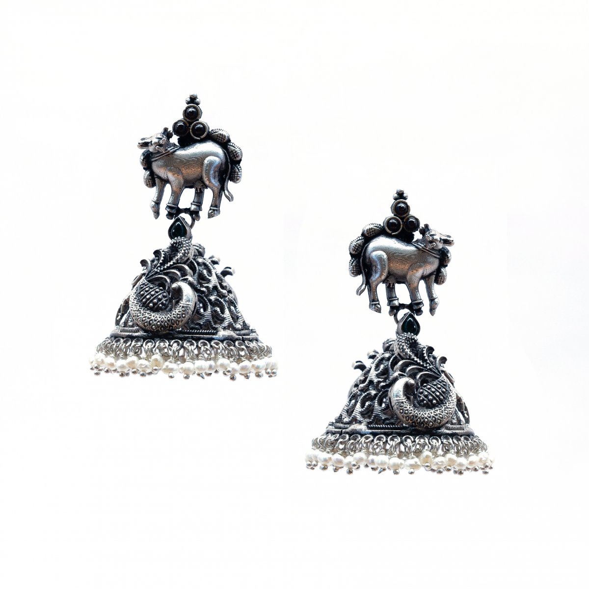 92.5 OXIDIZED SILVER JHUMKA FOR GIRLS
