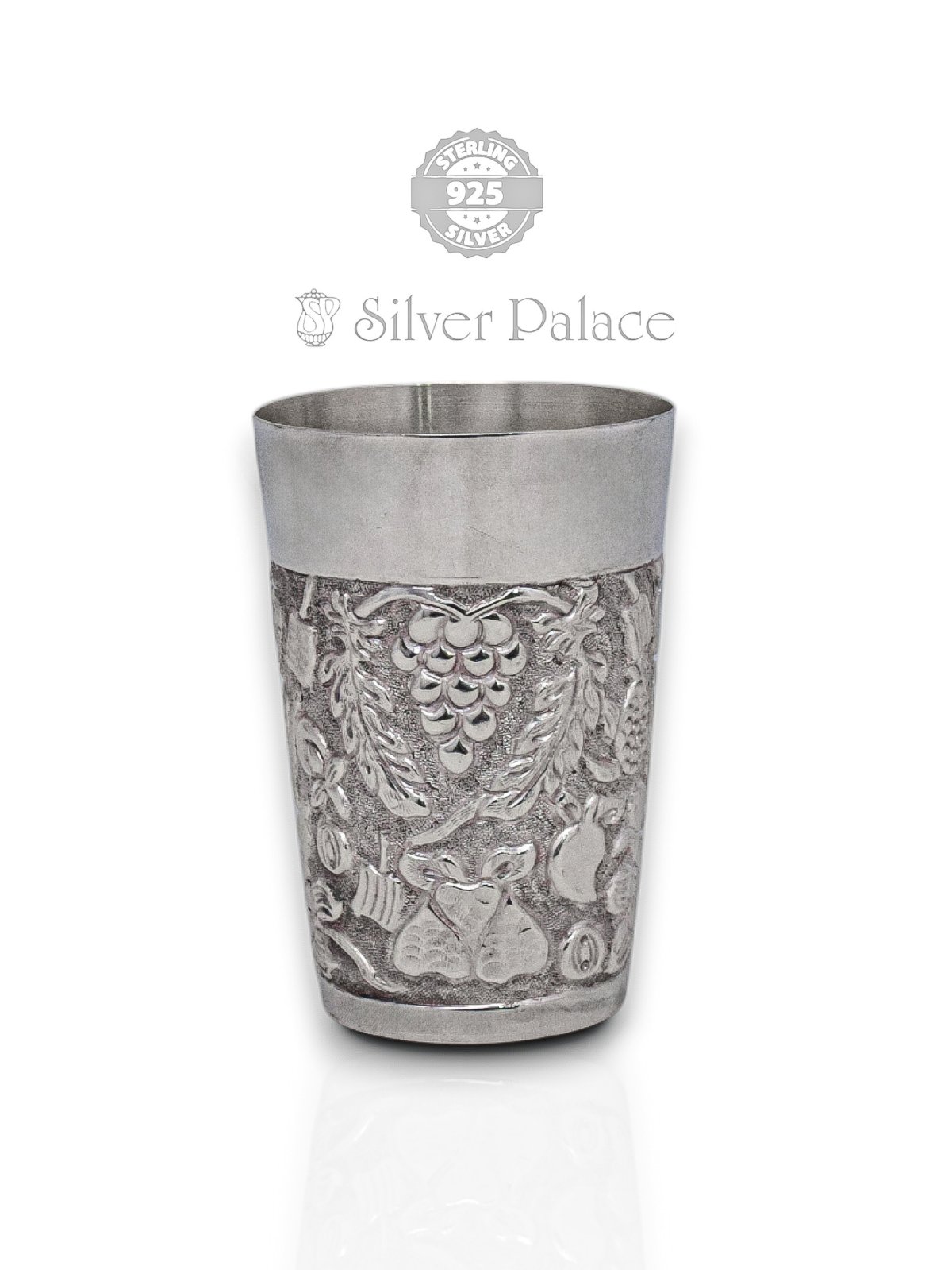 925 OXIDISED SILVER ANTIQUE GLASS /TUMBLER