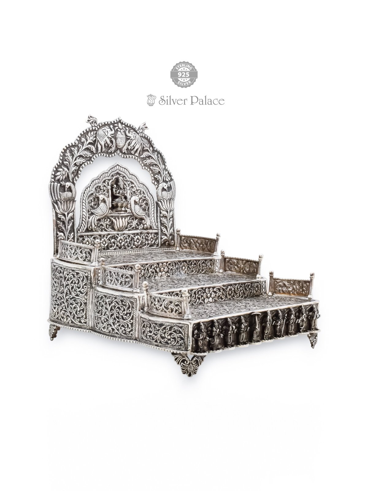 925 OXIDISED SILVER LAKSHMI MANDABAM FOR TEMPLE AND POOJA ROOM