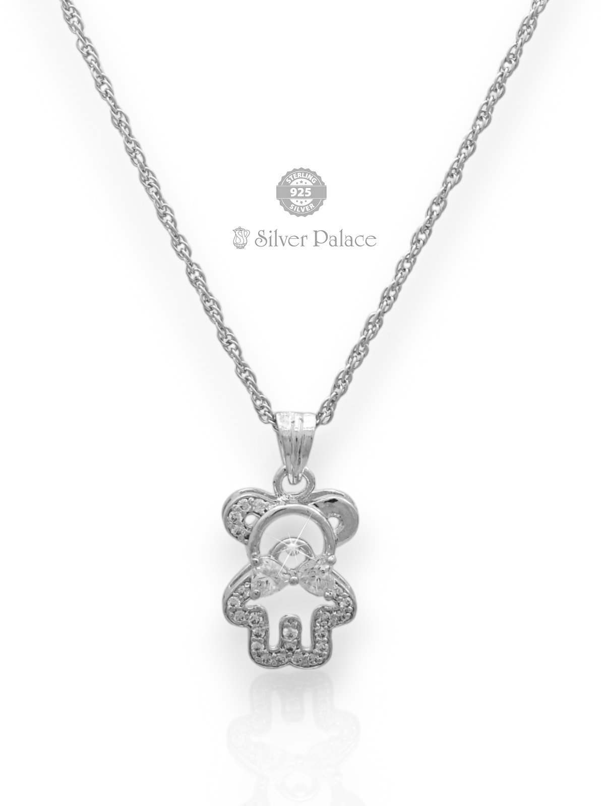 925 Sterling Silver 3 Layer Embedded Heart Design Chain For