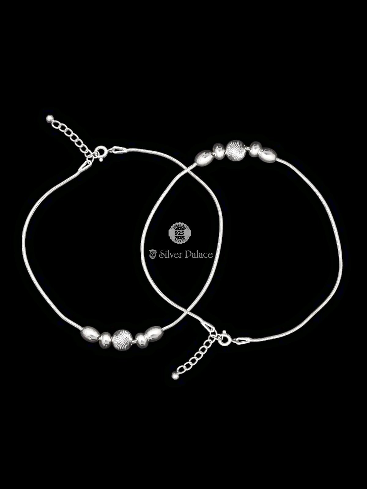 925 sterling silver moving beads design anklets for girls mauve collection 