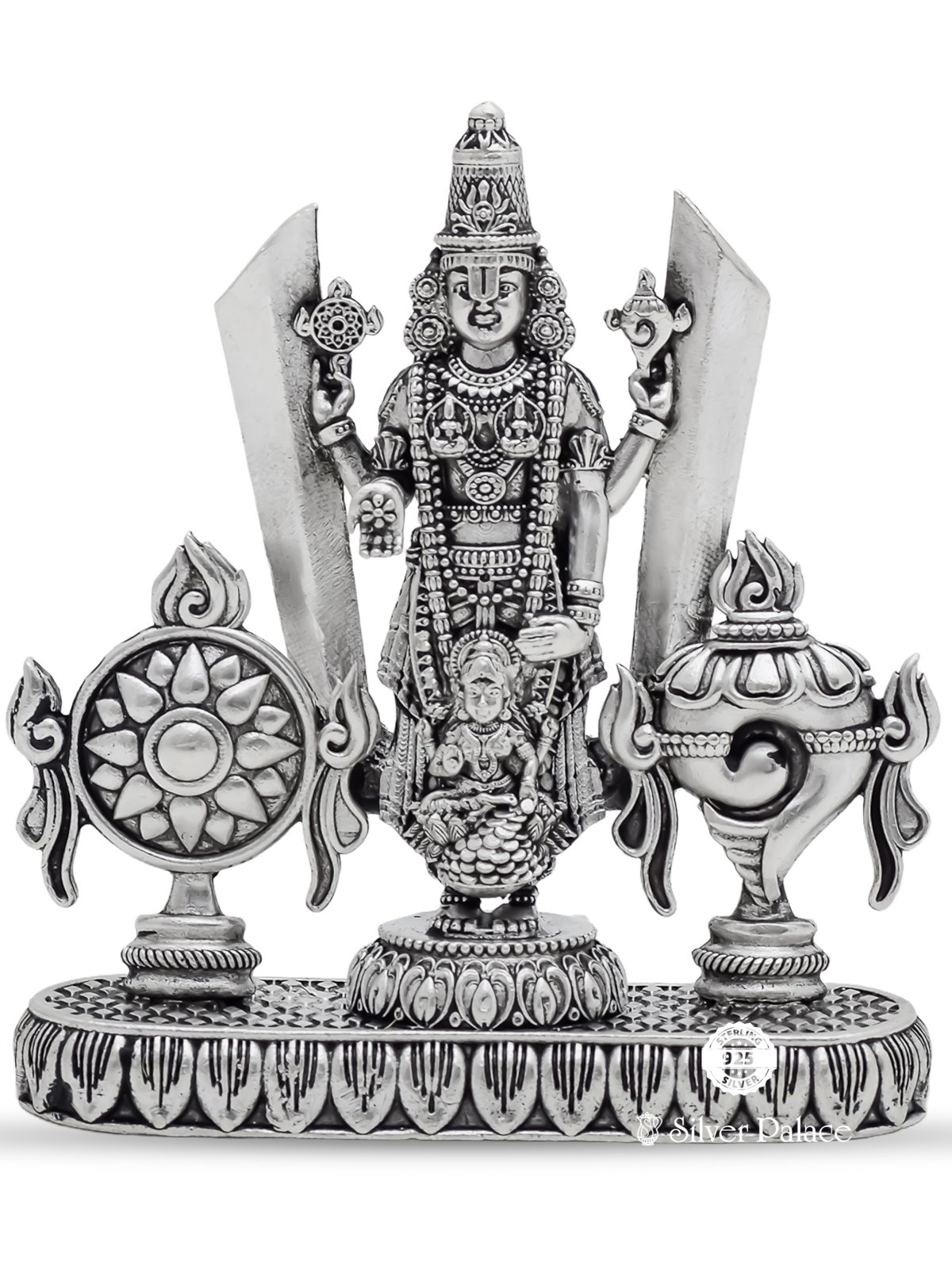 925 OXIDISED SILVER SANGU SAKKARAM NAMAM WITH BALAJI IDOL 