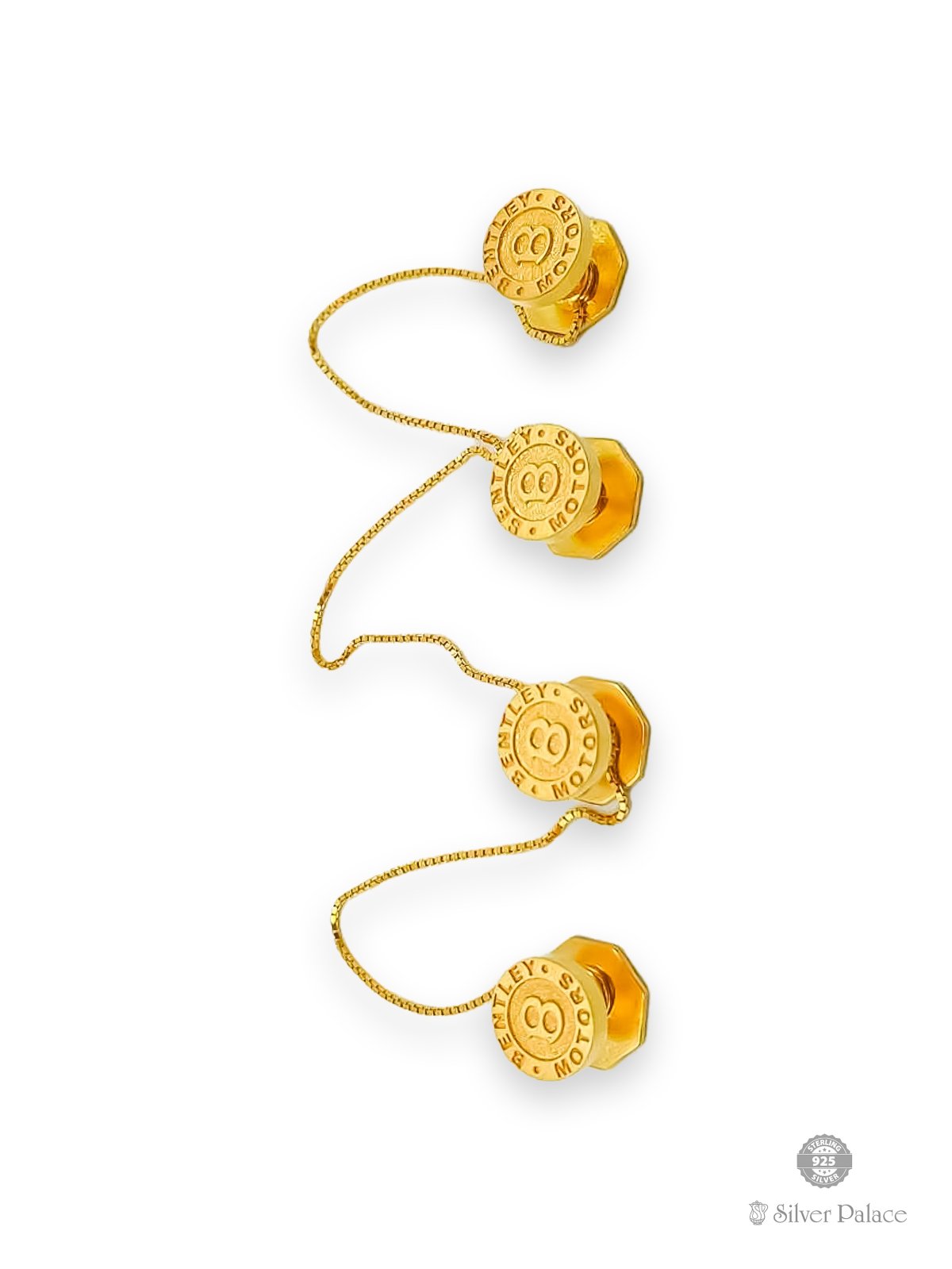 916 pure gold bentley motors logo kurta buttons