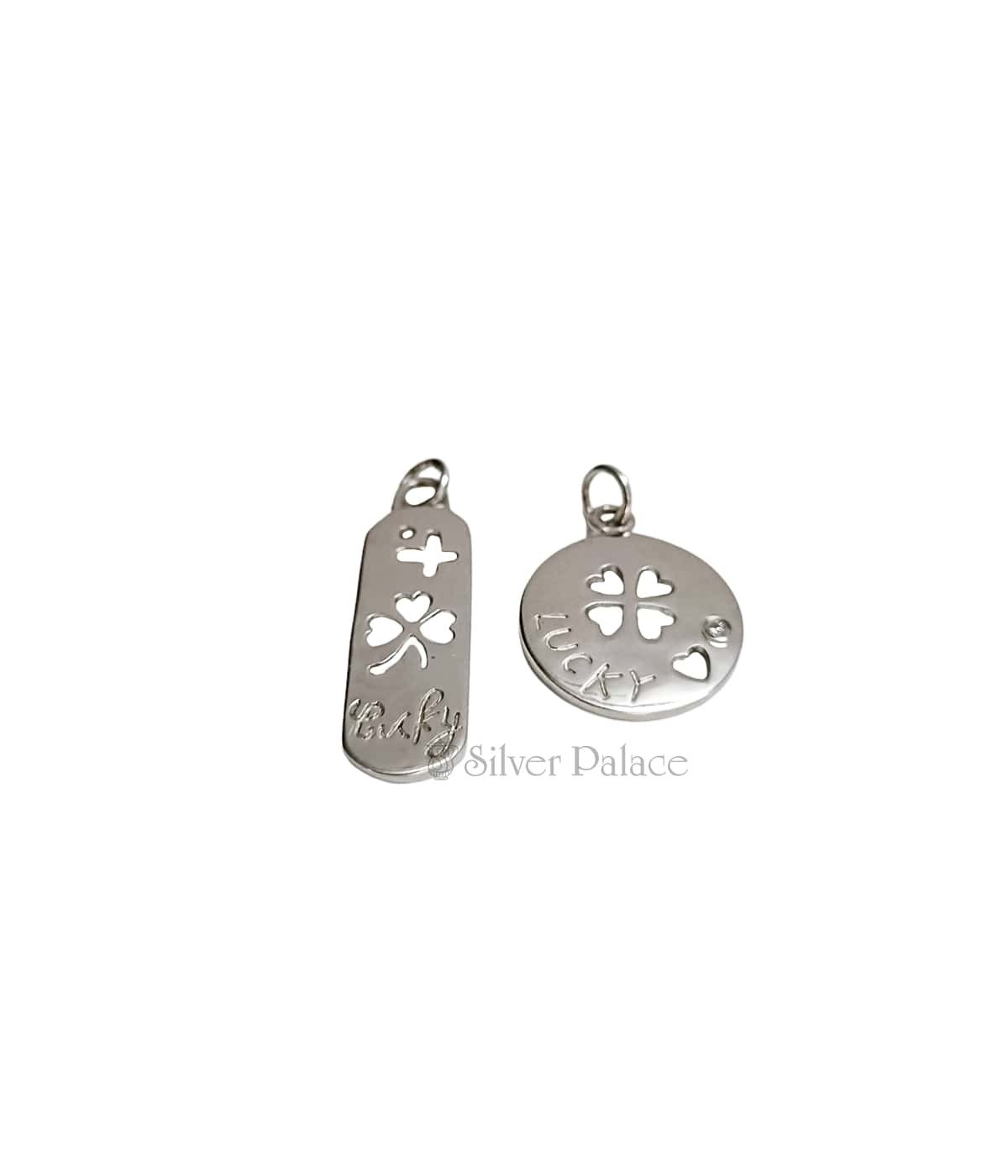 Sterling silver hollow lucky pendant