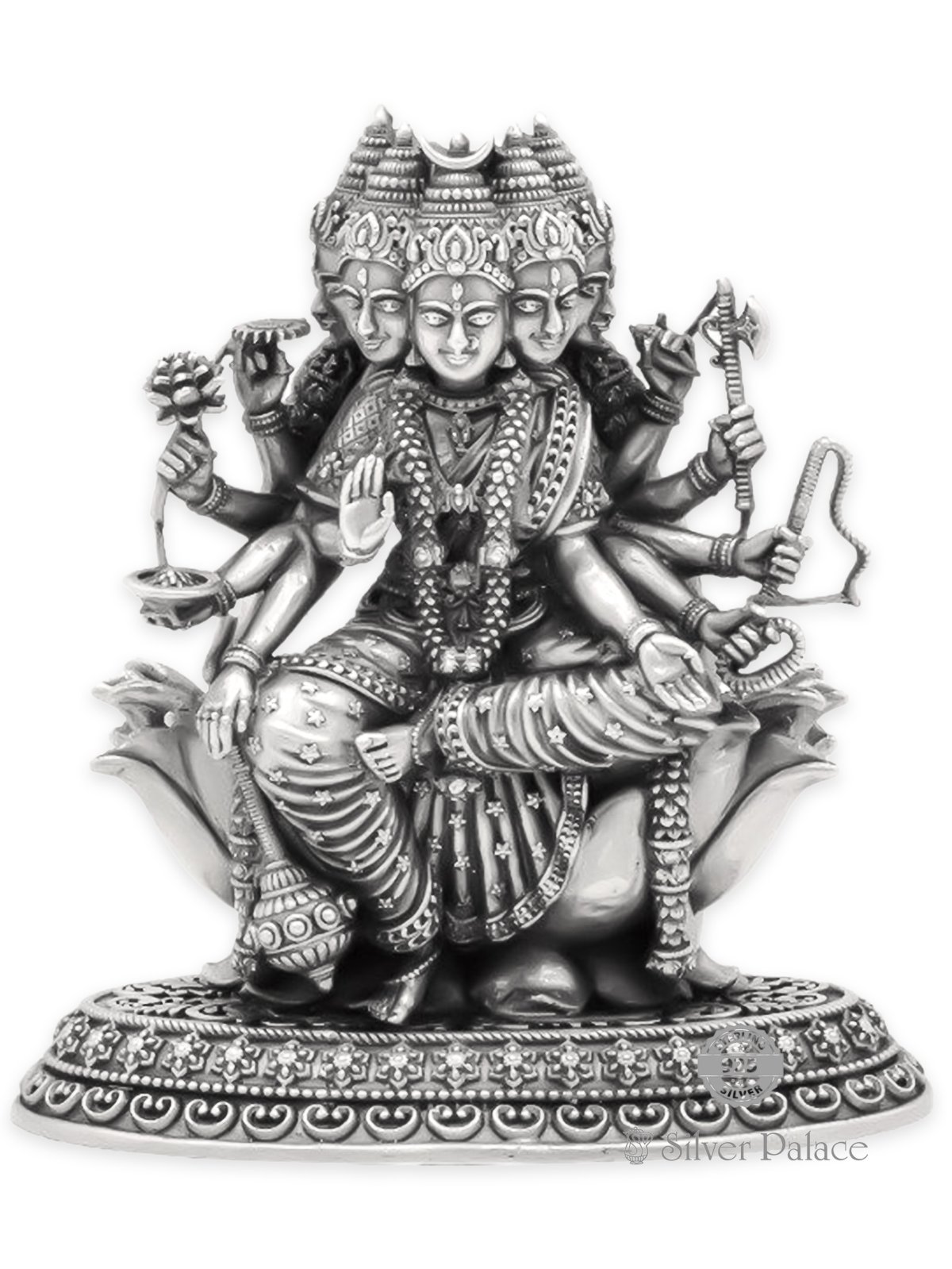 925 Silver Divine Collections 2D Five Face Gayathri Devi LC Idol