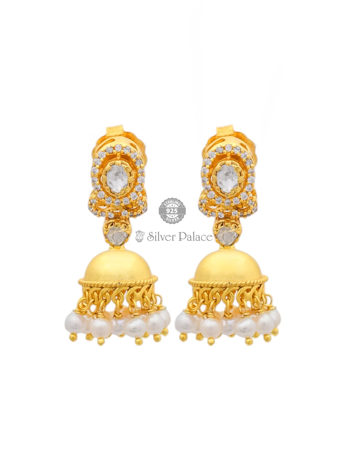 925 SILVER PEARLS HANGING DESIGN EARRING FOE GIRLS ANITE COLLECTION 