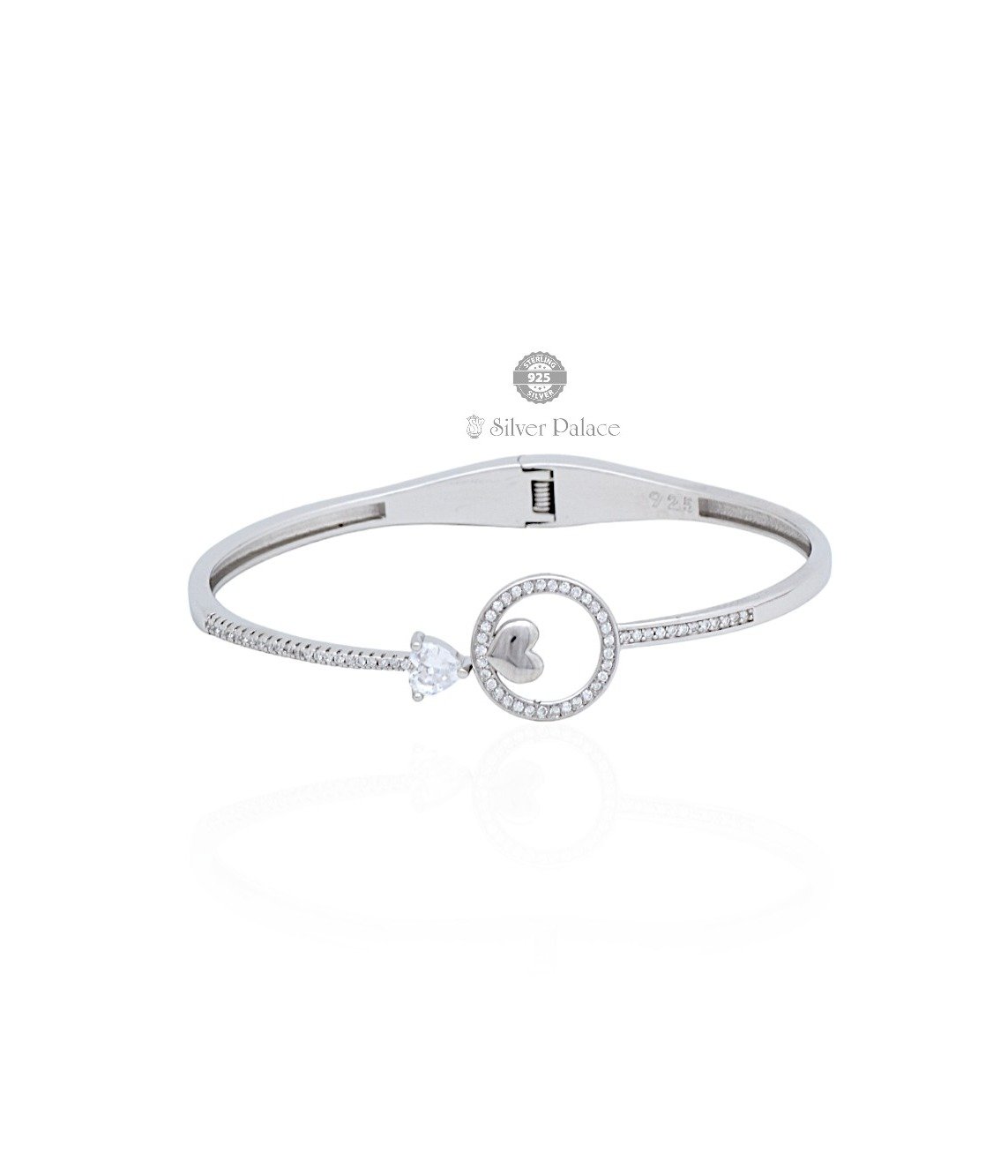  92.5 Women Sterling Silver Stone-Studded Bracelet    