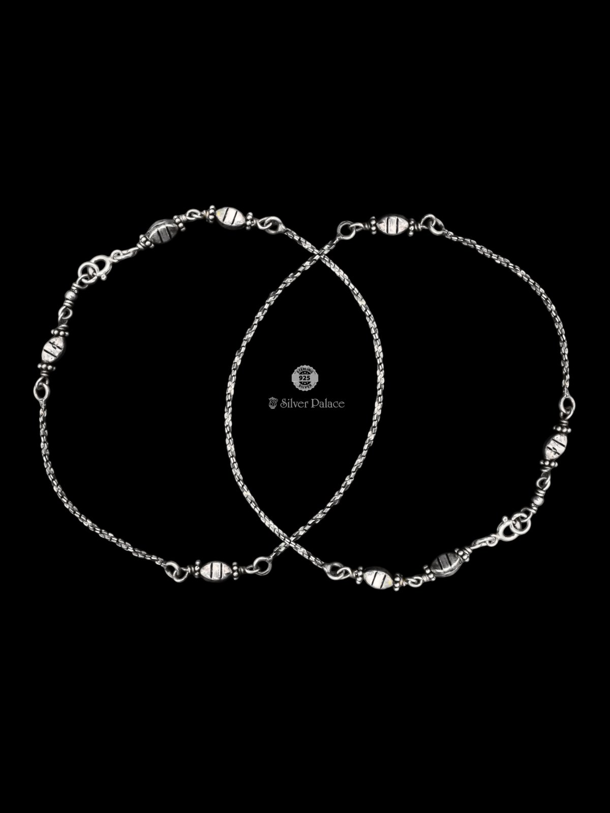 925 STERLING SILVER CHAIN TYPE ANKLETS FOR GIRLS MAUVE COLLECTION