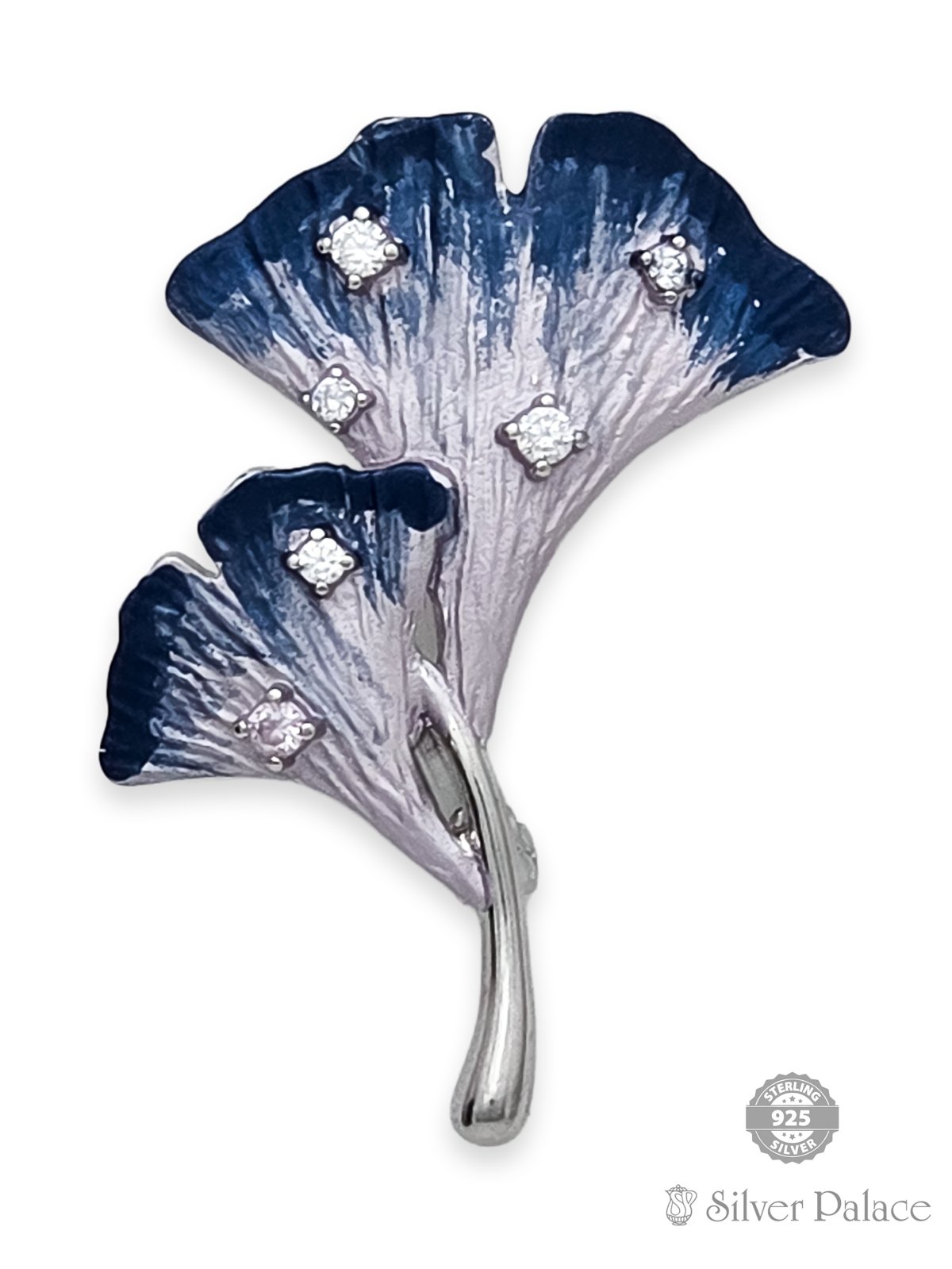 925 STERLING SILVER FLORAL DESIGN WITH ENAMELD BROOCH FOR GIRLS
